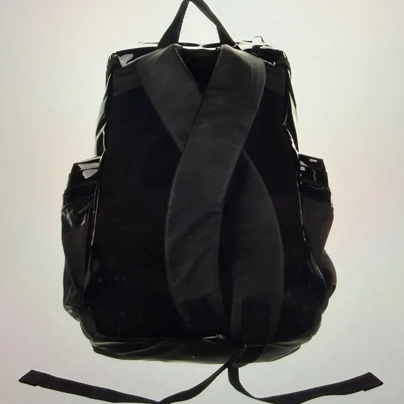 Adidas By Stella McCartney Black Patent and Mesh BackPack - Picture 4 of 4